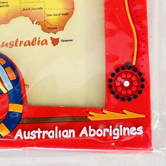 NEW Vintage Australian Aboriginal Picture Frame Kangaroo Dot Art 3.5" x 2.75" - Picture 6 of 12